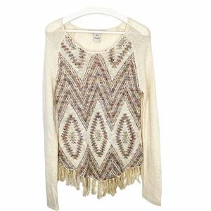 Aztec Tribal Fringe sweater